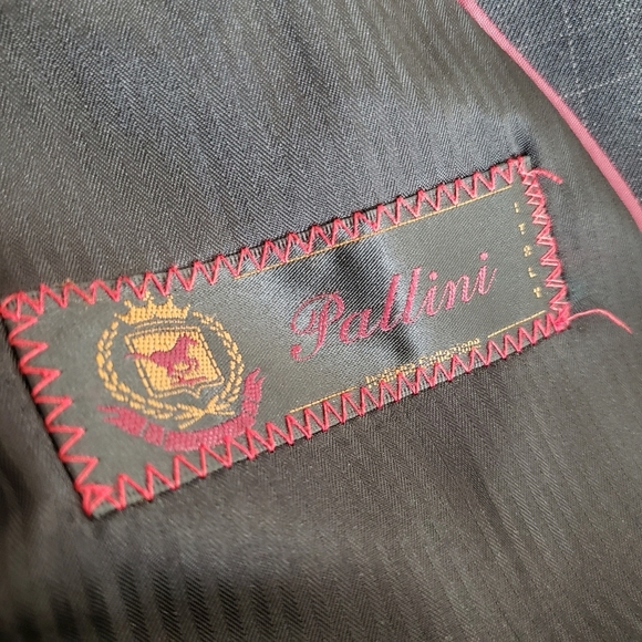 mens PALLINI black 4 button windowpane suit‎ sz 40R - Picture 11 of 13